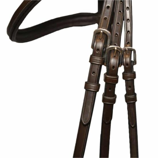 Fancy Stitched Raised English Show Jumping Hunter Bridle with Detachable Flash "Kota"