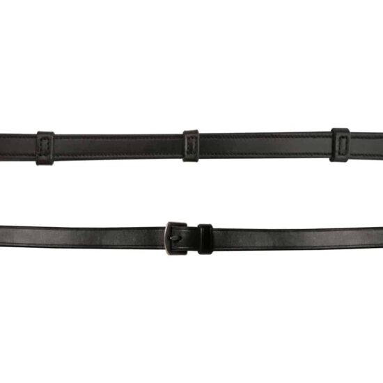 VRTACK Flat Leather Reins with Stitched Hand Stops Stoppers