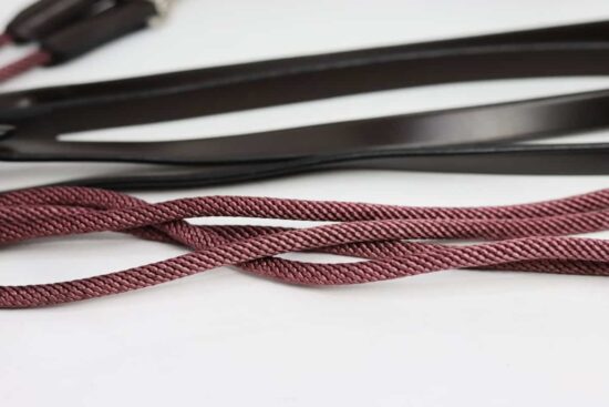 VRTACK Leather Draw Reins with Nylon Cord