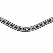 Bling Browband with Black and Clear Crystals Wave Design Snap-On Easy On/Off by VRTACK