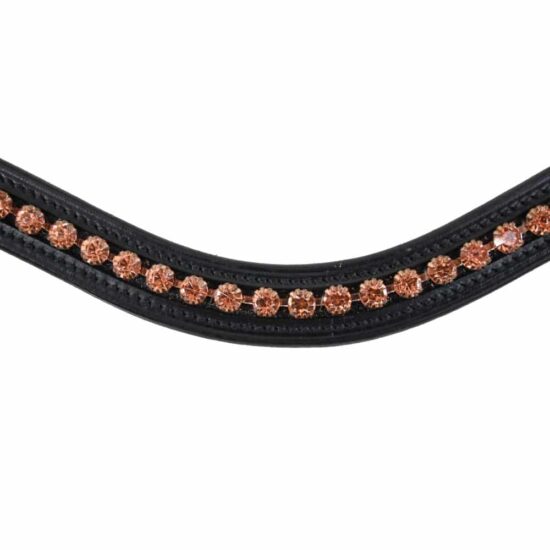 Bling Browband with Rose Crystals Wave Design Snap-On Easy On/Off by VRTACK