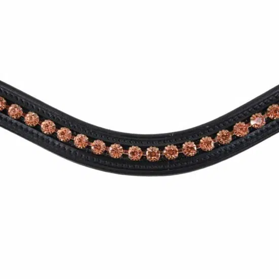 Bling Browband with Rose Crystals Wave Design Snap-On Easy On/Off by VRTACK