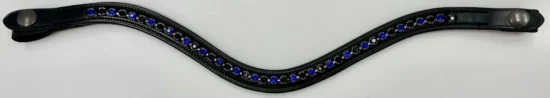 VRTACK Bling Browband with Easy-On/Off Snap Design - Sapphire Black