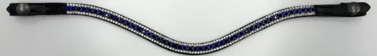 VRTACK Bling Browband with Easy-On/Off Snap Design - Sapphire Clear