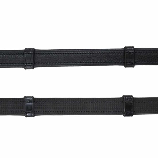 Rubberized Grip Softy Leather 1/2" Wide Reins with Hand Stops/Stoppers Flat Leather