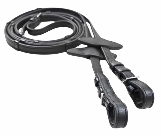 VRTACK Rubberized Grip Reins Softy Leather with Hand Stoppers