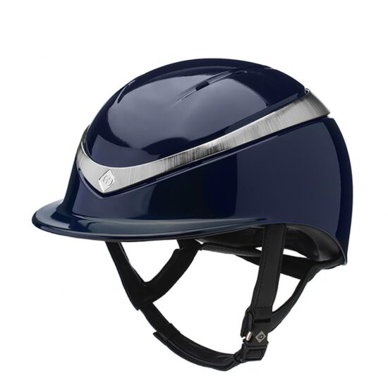 Charles Owen Halo MIPS Helmet with Regular Brim - Navy Glossy with Platinum