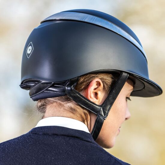 Charles Owen "Halo Luxe" Wide Helmet - Black Matt with Platinum Ring