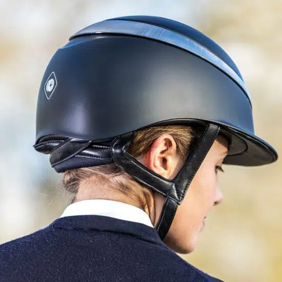 Charles Owen "Halo Luxe" Wide Helmet - Black Matt with Platinum Ring