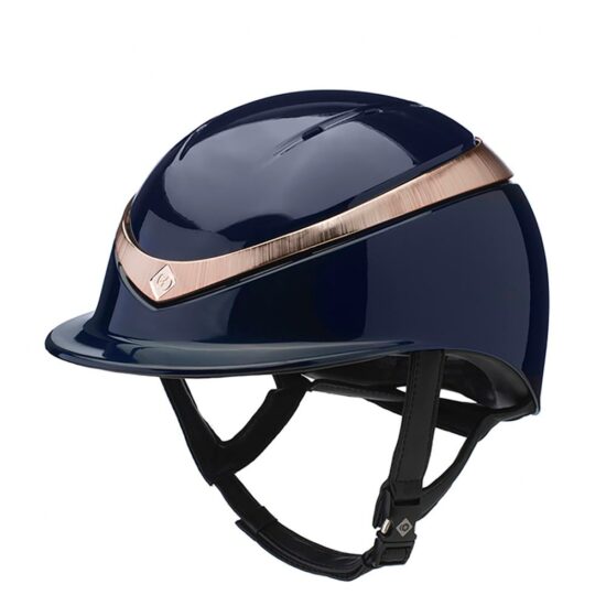 Charles Owen "Halo Luxe" Wide Helmet - Black Glossy with Rose Gold Ring