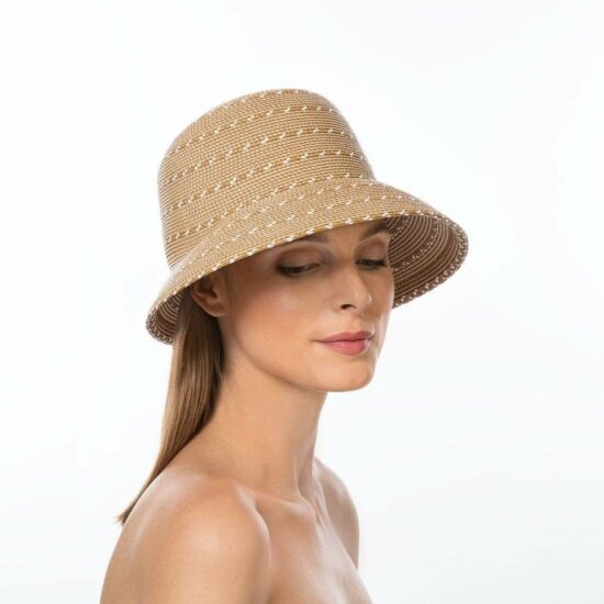 Eric Javits Bucket Hat UV Protection Narrow Weave Elasticized Inner Band "Kimi"