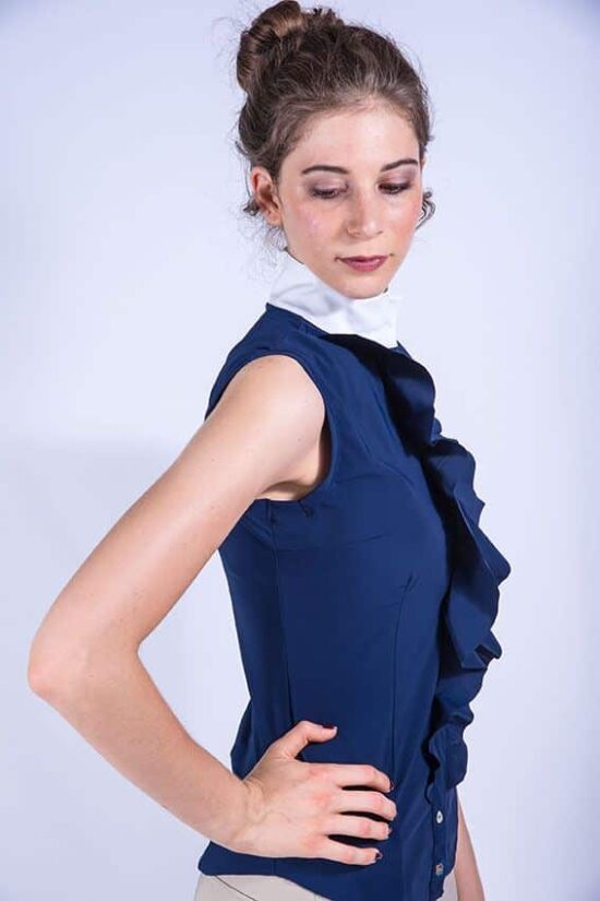 For Horses Ladies Technical Sleeveless Shirt with Frills Pattern UV Protection "Gemma"