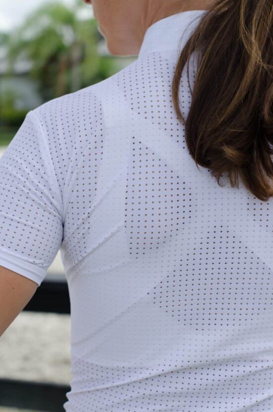 Kismet Short Sleeve Ladies Ultra Perforated AirMax Competition Show Shirt Zipper Closure "Fresca SS"