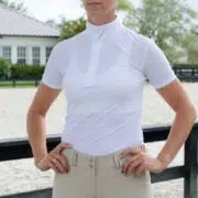 Kismet Short Sleeve Ladies Ultra Perforated AirMax Competition Show Shirt Zipper Closure "Fresca SS"