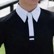 Men's Long Sleeve Ultra Light Perforated Competition Show Shirt with Quarter Length Zipper and Tie Loop "Roby LS" by Kismet