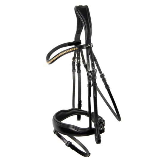 Schockemoehle Sports Dressage Anatomic Snaffle Bridle with Black Patent Noseband "Stanton Select"