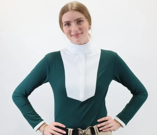 Kismet Long Sleeve Show Shirt "Eleonoire LS" - Alpine Green Pique