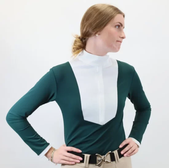 Kismet Long Sleeve Show Shirt "Eleonoire LS" - Alpine Green Pique