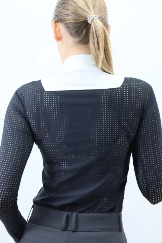 Kismet Long Sleeve Show Shirt with White Bib "Eleonoire LS" - Black Air