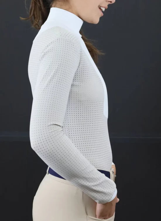 Kismet Show Shirt Long Sleeves with White Bib "Eleonoire" - Sand