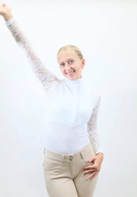 Kismet Long Sleeve Show Shirt "Eleonoire LS" - White Lace Airmax