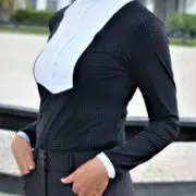 Kismet Ladies Long Sleeve Perforated Show Shirt with White Cuffs "Eleonoire"