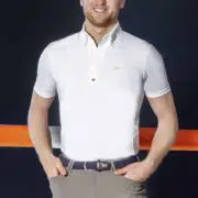 Schockemoehle Sports Men's Short Sleeve Technical Show Shirt with Hidden Zipper and Side Mesh Panels "Mischa"
