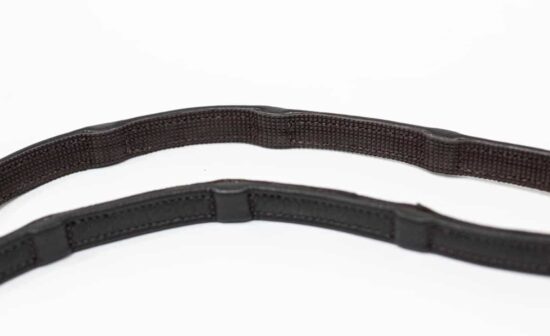 Sure Grip Rubberized 1/2" Wide Soft Leather Reins with Embedded Hand Stops Hook and Stud Buckle