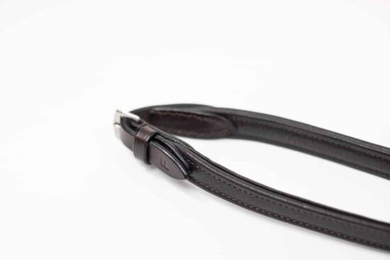 Sure Grip Rubberized 1/2" Wide Soft Leather Reins with Embedded Hand Stops Hook and Stud Buckle