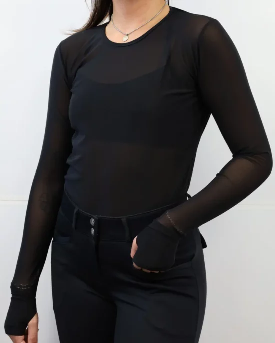 Kismet Long Sleeve Schooling Shirt "Irene" - Black Mesh