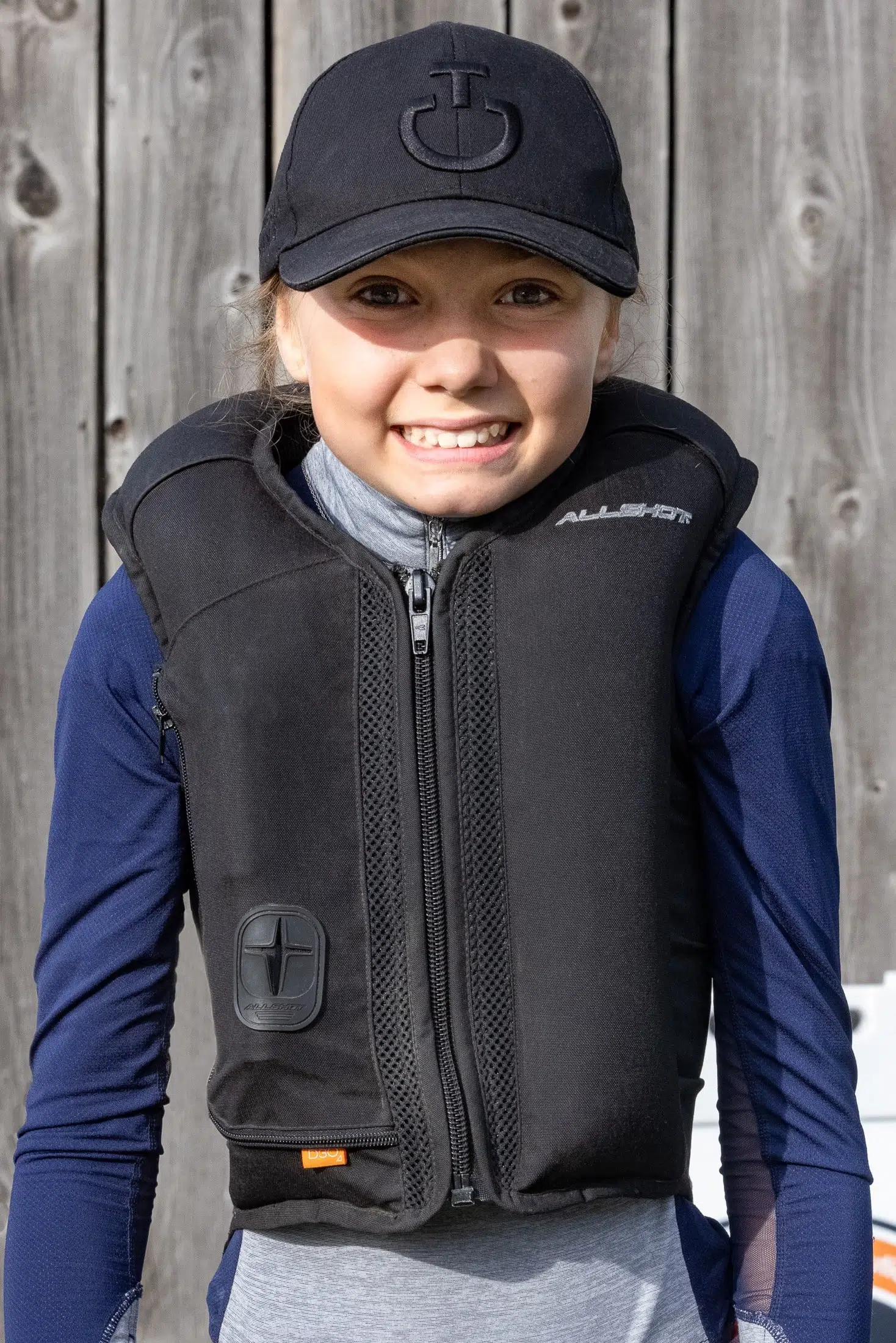 AllShot Children Airbag Vest Equestrian with D30 Dorsal Pad SAFE KID •  TackNRider