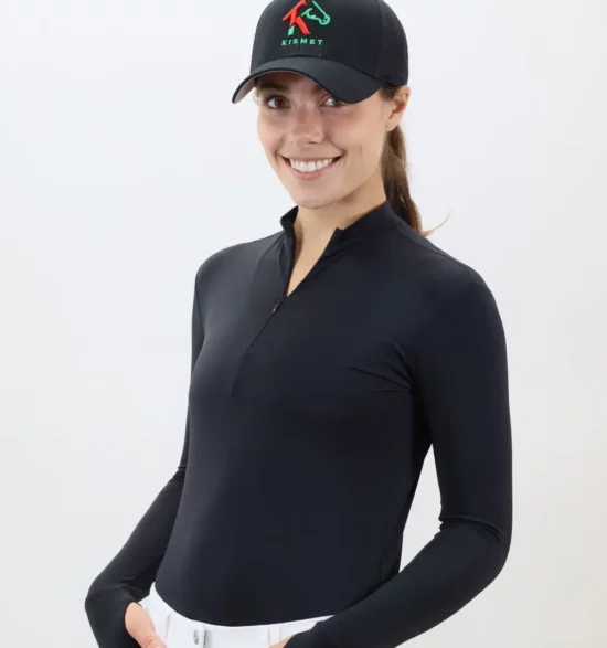 Kismet Long Sleeve Henley Schooling Shirt "Chelsea" - Black