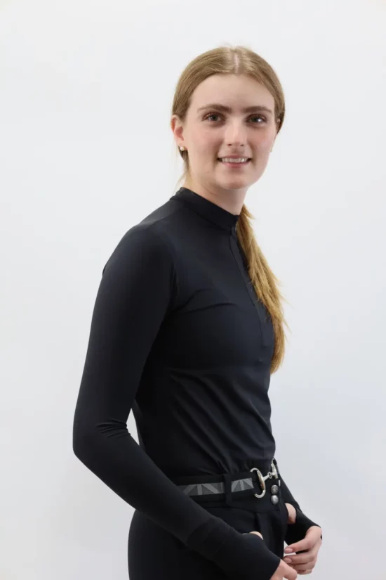 Kismet Schooling Shirt Quarter Zipper "Chelsea" - Black