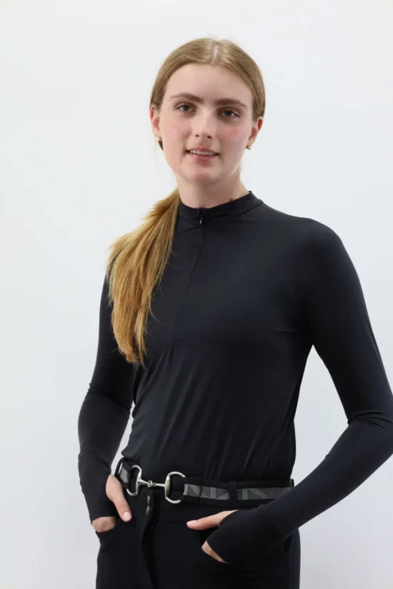 Kismet Schooling Shirt Quarter Zipper "Chelsea" - Black