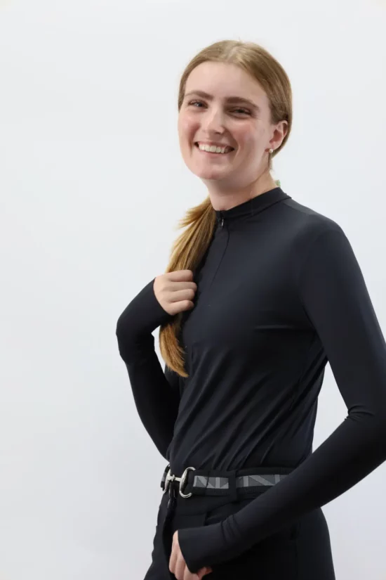 Kismet Schooling Shirt Quarter Zipper "Chelsea" - Black
