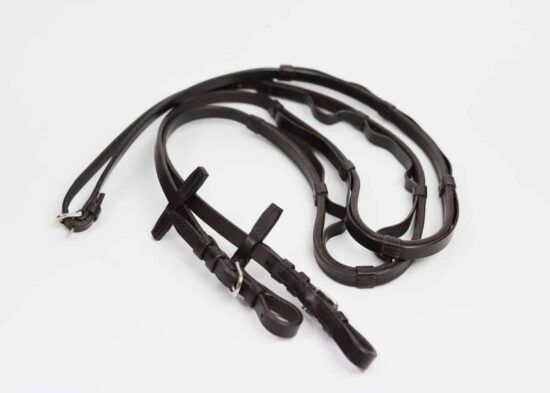 VRTACK Leather Loop Reins Rubber Grip