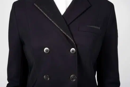 Samshield Ladies Dressage Tailcoat with Crystal Fabric - Black