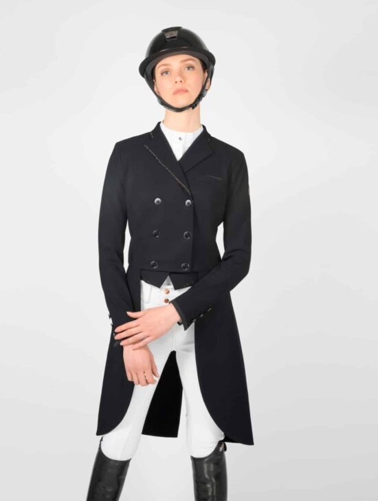 Samshield Ladies Dressage Tailcoat with Crystal Fabric - Black