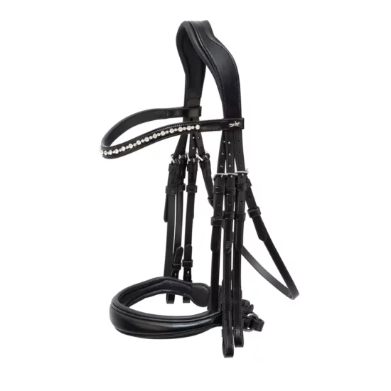 Schockemoehle Sports Bridle "Milton" Anatomic Double Dressage Tapered Noseband with Crank