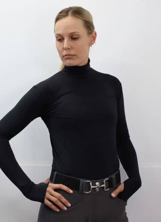 Kismet Turtleneck Shirt UV with Thumbhole “Alexa” Black Medium by TackNRider