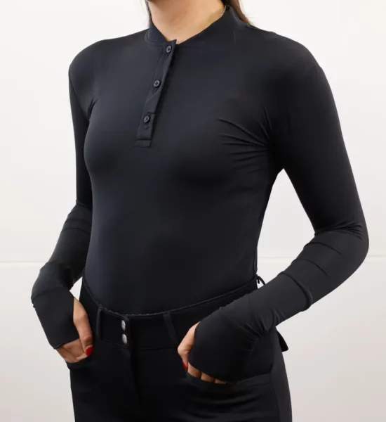 Kismet Turtleneck Schooling Long Sleeves Shirt "Maeve" - Black