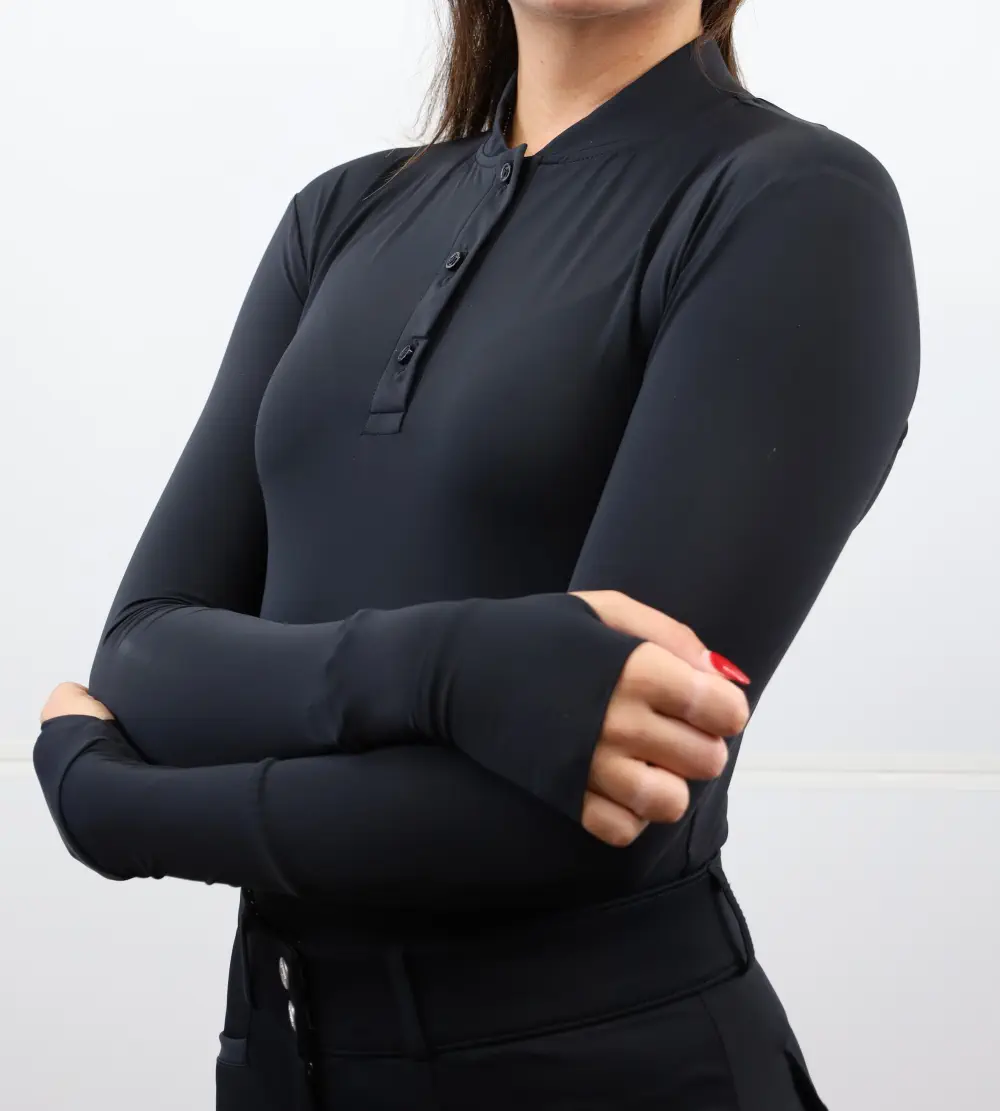 Kismet Turtleneck Shirt UV with Thumbhole “Alexa” Black Medium by TackNRider