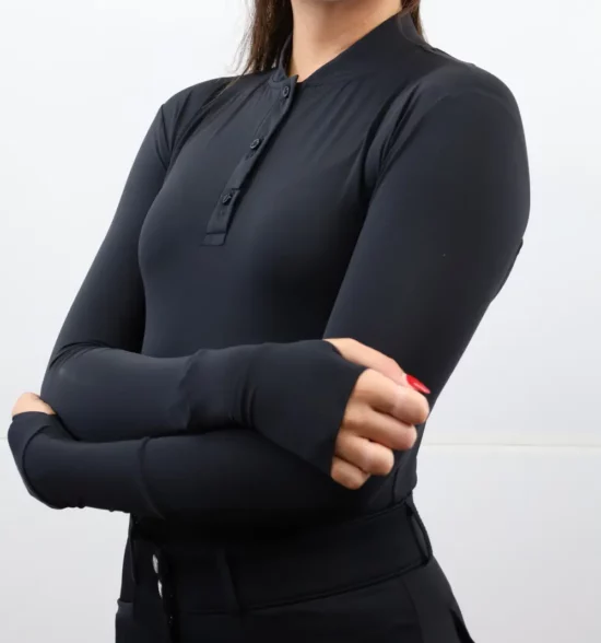 Kismet Turtleneck Schooling Long Sleeves Shirt "Maeve" - Black