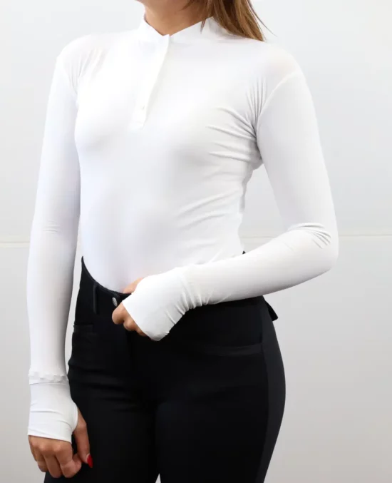 Kismet Turtleneck Schooling Long Sleeves Shirt "Maeve" - White