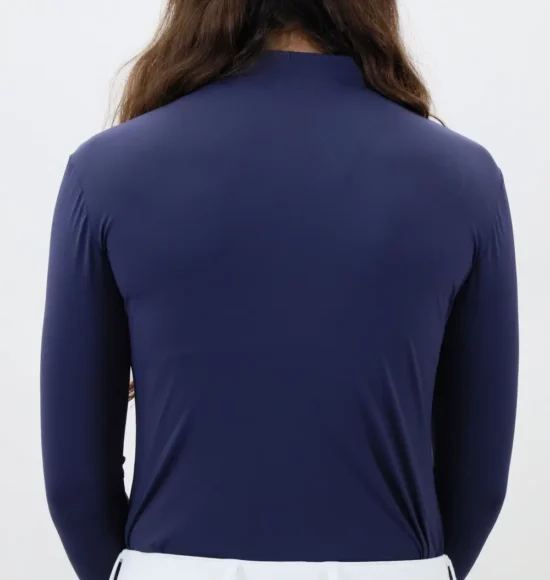 Kismet Schooling Shirt 3 button mock collar "Maeve" - Navy