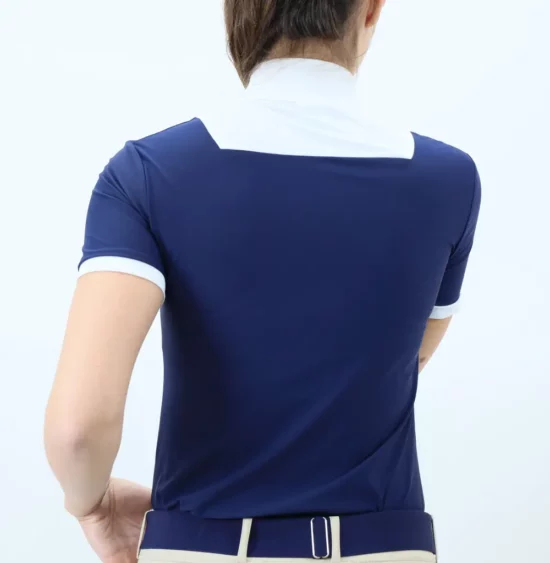 Kismet Show Shirt Short Sleeve with White Bib "Eleonoire SS" - Navy