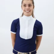 Kismet Show Shirt Short Sleeve with White Bib "Eleonoire SS" - Navy