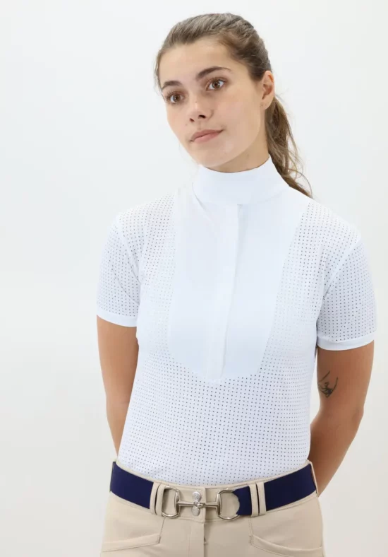 Kismet Short Sleeve Show Shirt with Bib "Eleonoire SS" - White