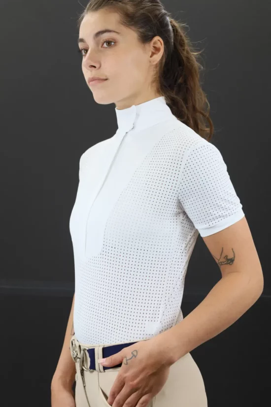 Kismet Short Sleeve Show Shirt with Bib "Eleonoire SS" - White