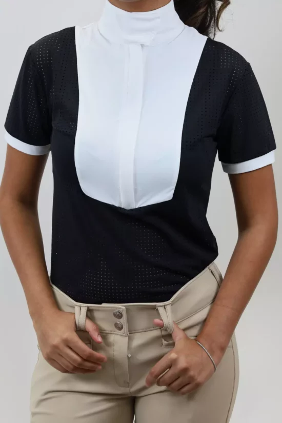 Kismet Show Shirt Short Sleeves with White Bib "Eleonoire SS" - Black Air